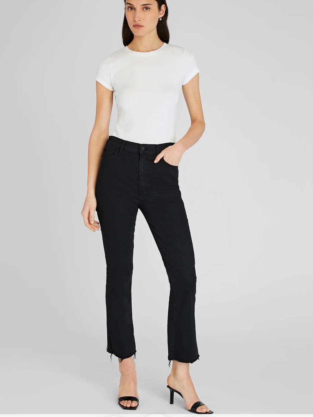 MOTHER The Rascal Ankle Step Fray — Black